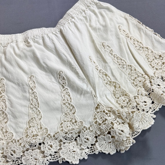 Anthropologie Elevenses Filigree Ivory Lace Shorts Size M - Picture 6 of 11